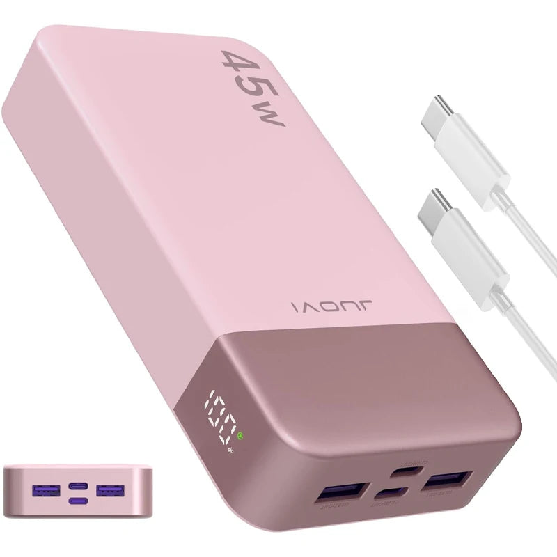 20000mah Power Bank 45W Fast Charging Portable Charger External Battery Pack with LED Display for iPhone Android Laptop