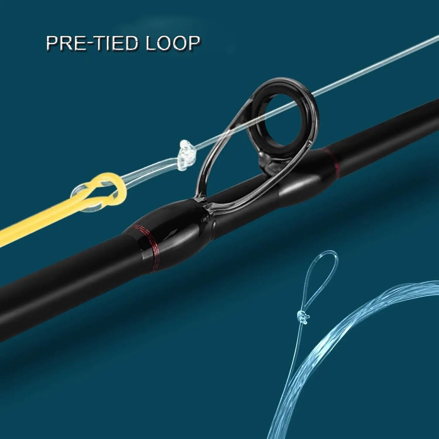 Aventik 6PCS Nylon Tapered Fly Fishing Leaders Clear 9FT/12FT/15FT Pre-Tied Loop Leader Line