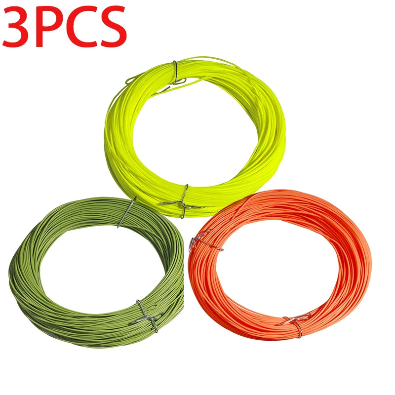 100ft ,1F-8F Weight Forwad Floating Fly Fishing Line Fluo Front Welded Loop FLy line,fishing goods,pesca,fishing accessories