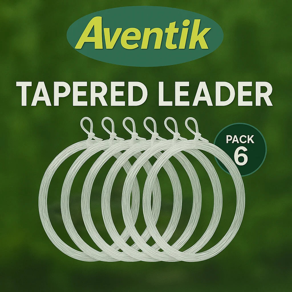 Aventik 6PCS Nylon Tapered Fly Fishing Leaders Clear 9FT/12FT/15FT Pre-Tied Loop Leader Line