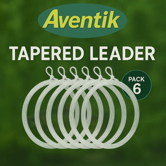 Aventik 6PCS Nylon Tapered Fly Fishing Leaders Clear 9FT/12FT/15FT Pre-Tied Loop Leader Line