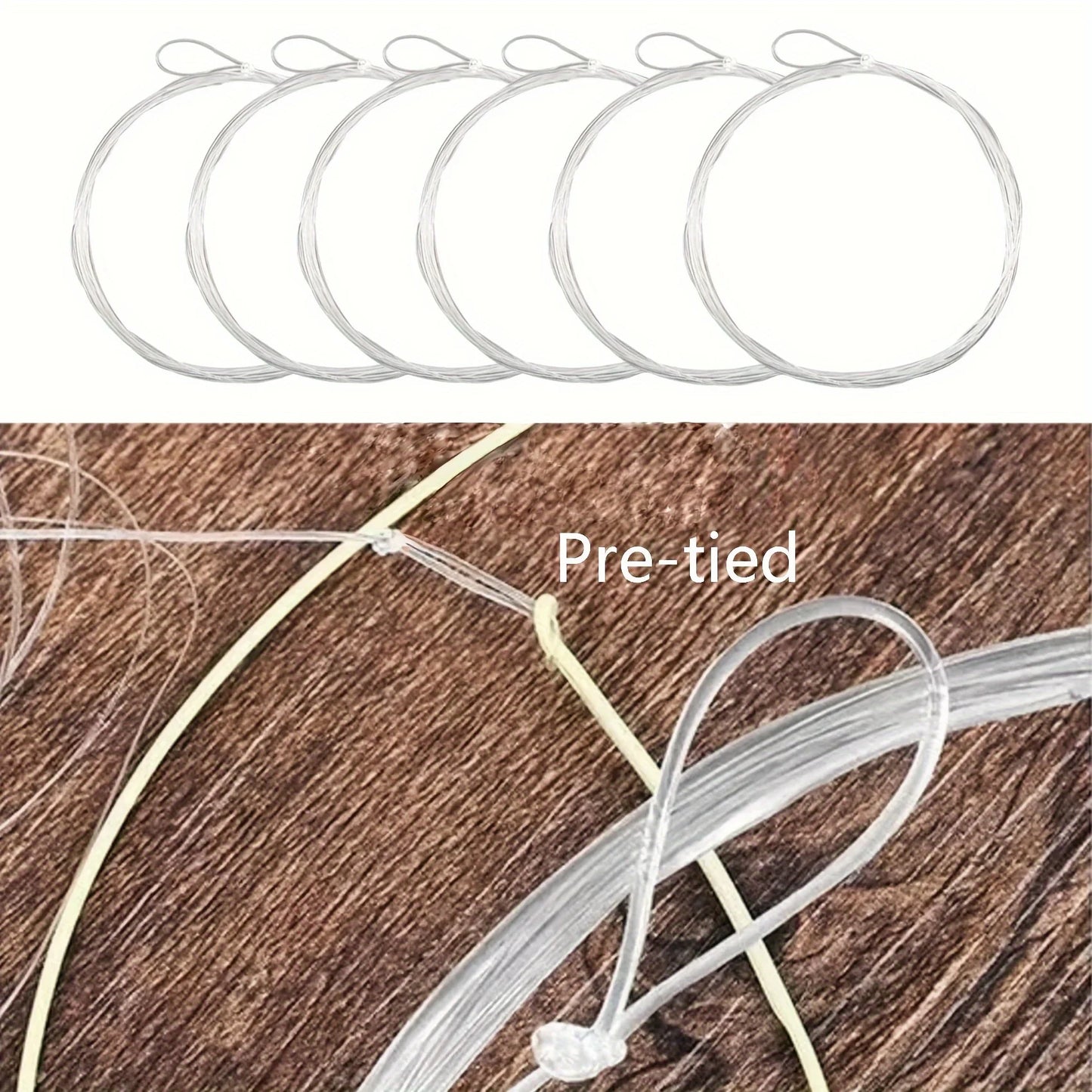 Aventik 6PCS Nylon Tapered Fly Fishing Leaders Clear 9FT/12FT/15FT Pre-Tied Loop Leader Line