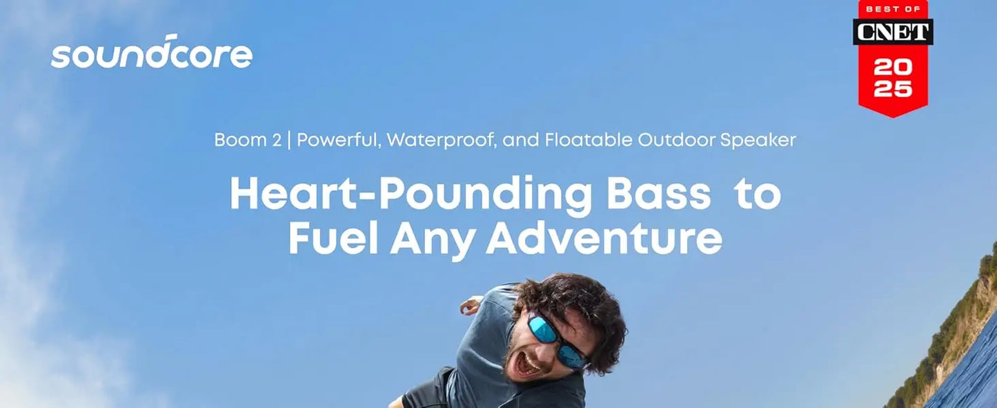 Soundcore Boom V2 by Anker, Outdoor Speaker, 80W, Subwoofer, BassUp 2.0, 24H Playtime, IPX7 Waterproof, Floatable (Refurbished)