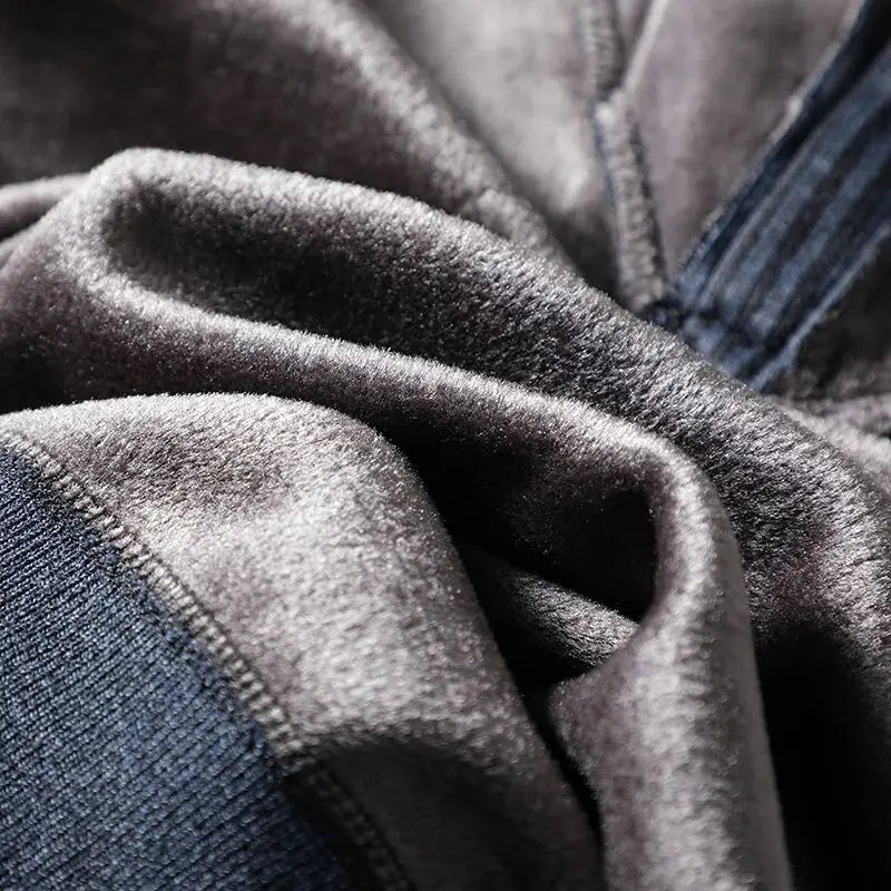 Thickened Warmth Integrated Fleece Stripe Knitted Sweater Fake Two-Piece Design Casual Loose Fit Polyester Long Sleeve Shirt