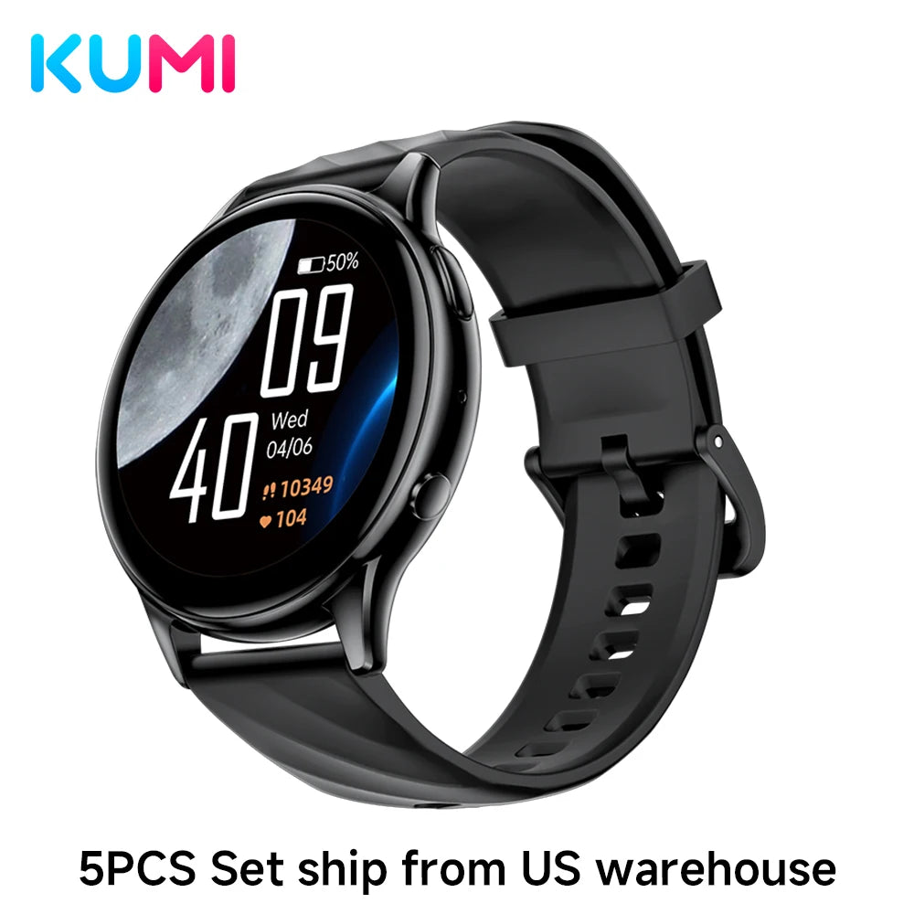 KUMI GW5 Pro Smartwatch 1.43" AMOLED IP68 Waterproof Bluetooth 5.2 Fitness Tracker Heart Rate Blood Oxygen Monitor