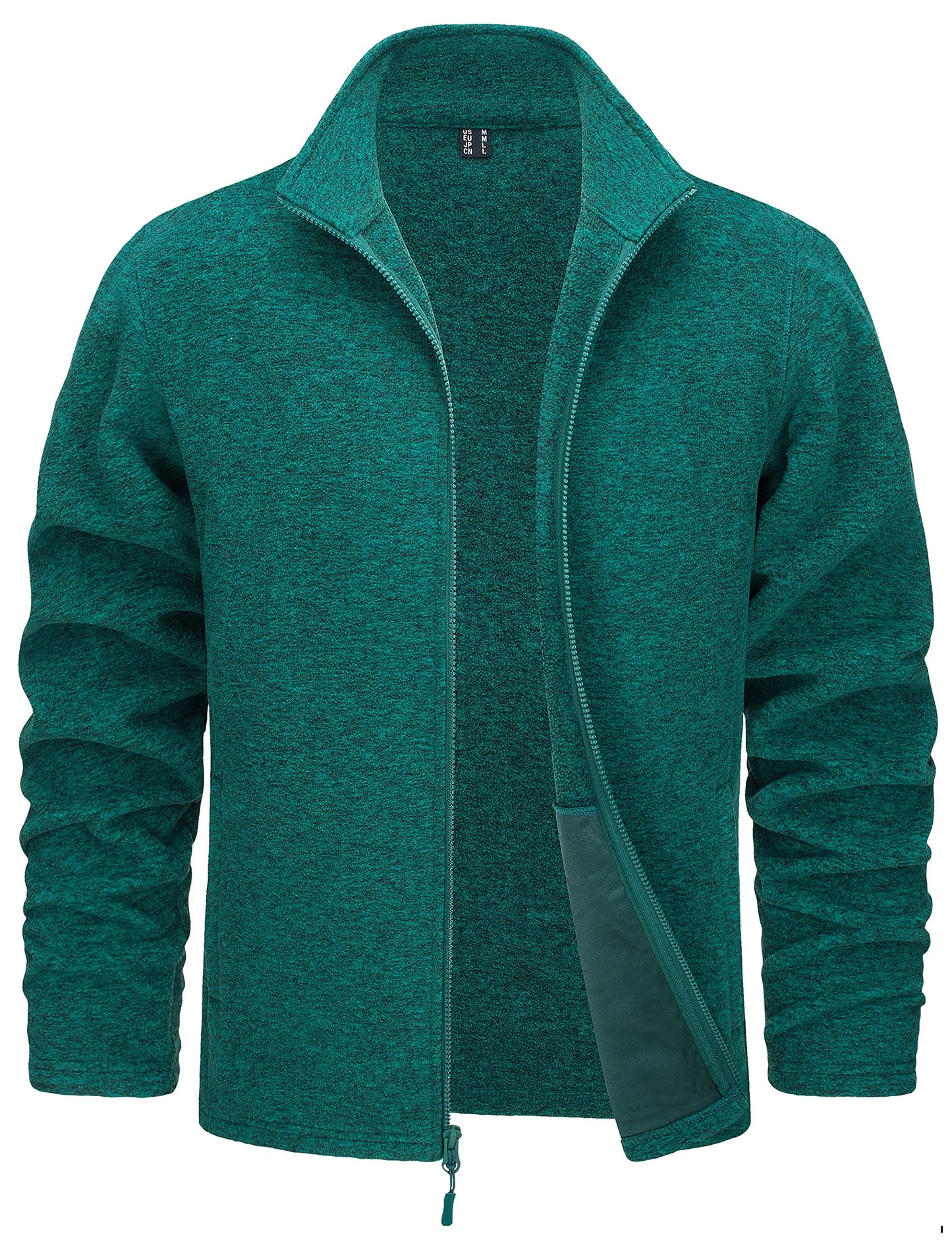 TACVASEN Lightweight Full Zip Fleece Jackets Mens Spring Casual Jacket Outdoor Sportswear With Pockets Stand Collar Outwear Tops