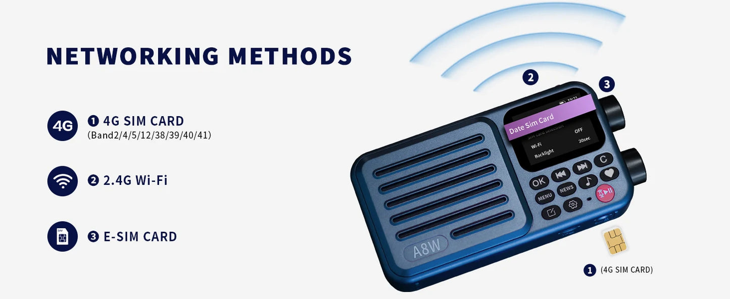 Bulk stock【Official & Original】Choyong A8W Internet Radio (Global Version) w/Alarm Clock