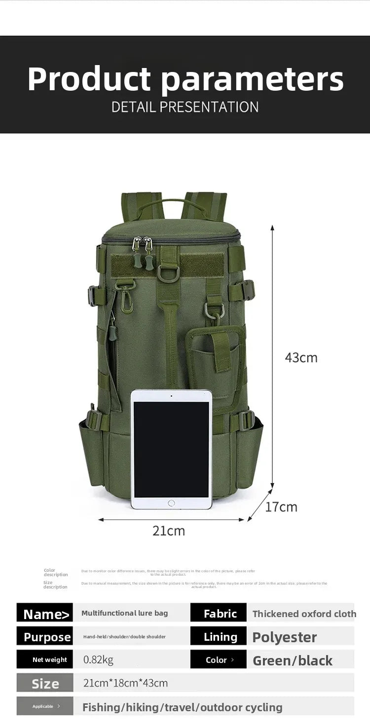 Multifunctional Fishing Backpack for Men Large Capacity Rod Storage Shoulder Bag Outdoor Sports Fish Equipment Storage Pack 2028