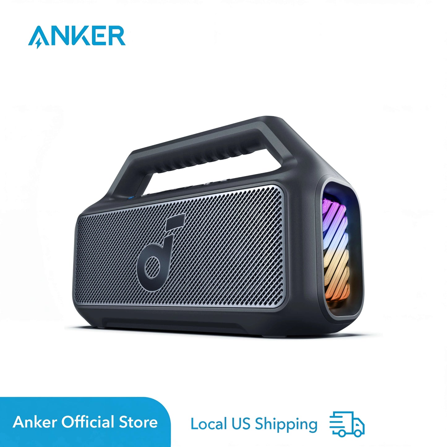 Soundcore Boom V2 by Anker, Outdoor Speaker, 80W, Subwoofer, BassUp 2.0, 24H Playtime, IPX7 Waterproof, Floatable (Refurbished)