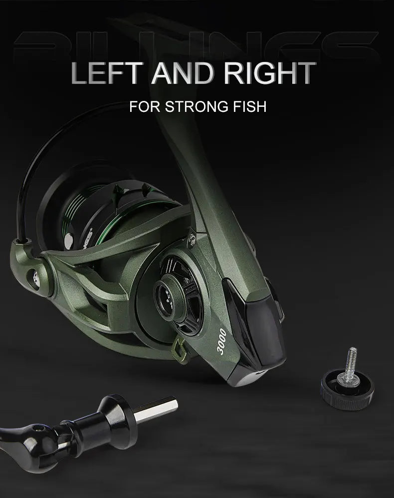 BILLINGS Spinning Reel 5.2:1 Spinning Fishing Reels 17.6 LB Max Drag with Anti-Reverse Metal Spool&CNC Rocker for FreshSaltwater