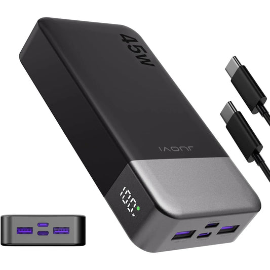 20000mah Power Bank 45W Fast Charging Portable Charger External Battery Pack with LED Display for iPhone Android Laptop