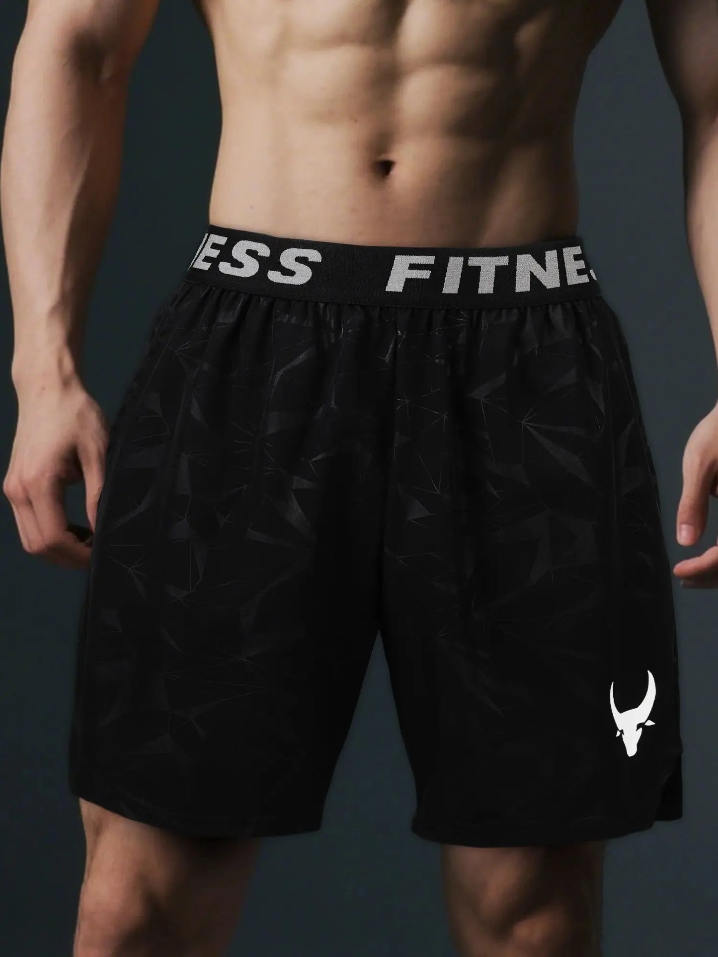 5Pcs Quick-Dry & Breathable Athletic Casual Elastic Waistband Shorts with Geometric Print Summer Sports Wear for Men