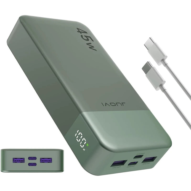 20000mah Power Bank 45W Fast Charging Portable Charger External Battery Pack with LED Display for iPhone Android Laptop