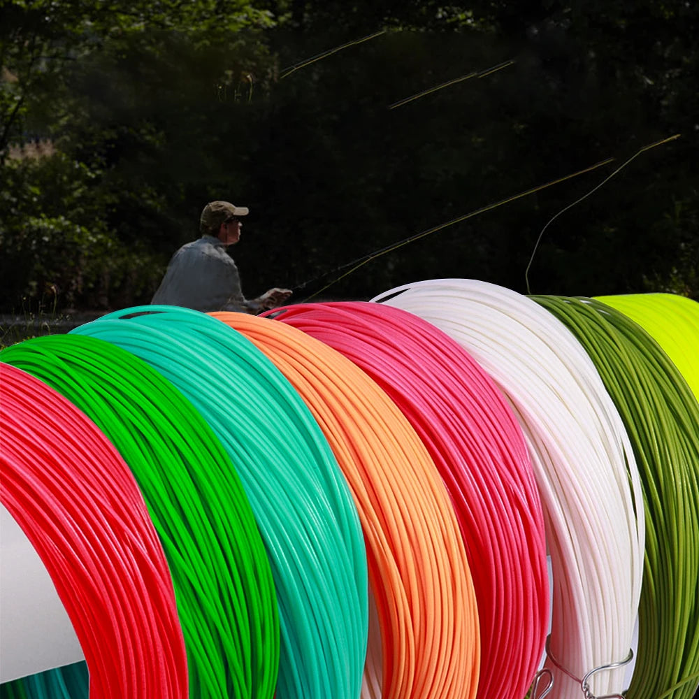 100ft ,1F-8F Weight Forwad Floating Fly Fishing Line Fluo Front Welded Loop FLy line,fishing goods,pesca,fishing accessories
