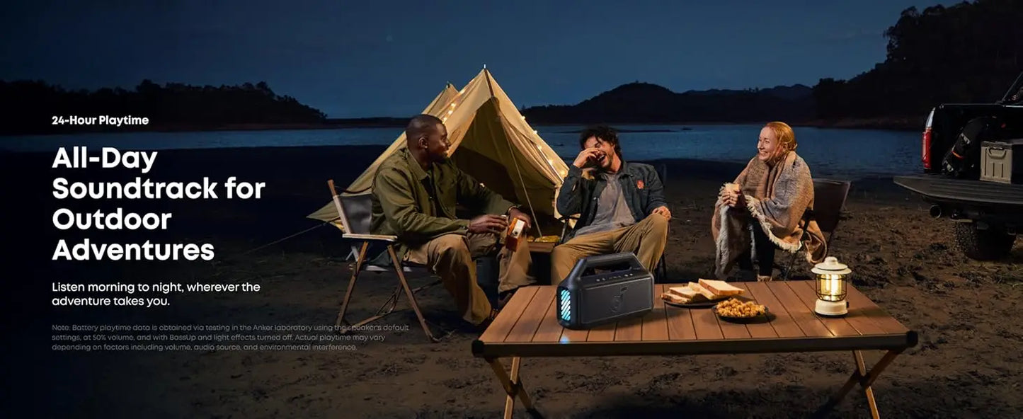 Soundcore Boom V2 by Anker, Outdoor Speaker, 80W, Subwoofer, BassUp 2.0, 24H Playtime, IPX7 Waterproof, Floatable (Refurbished)