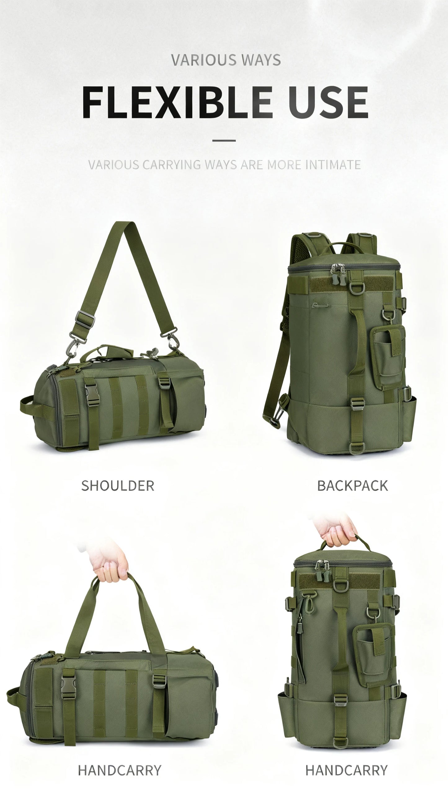 Multifunctional Fishing Backpack Tackle Bag with Rod Holders Fish Equipment Storage Waterproof Wear-resistant Outdoor Sports Bag