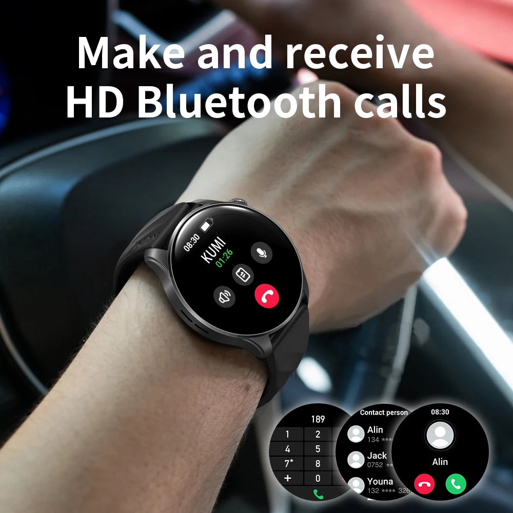 KUMI GW5 Pro Smartwatch 1.43" AMOLED IP68 Waterproof Bluetooth 5.2 Fitness Tracker Heart Rate Blood Oxygen Monitor