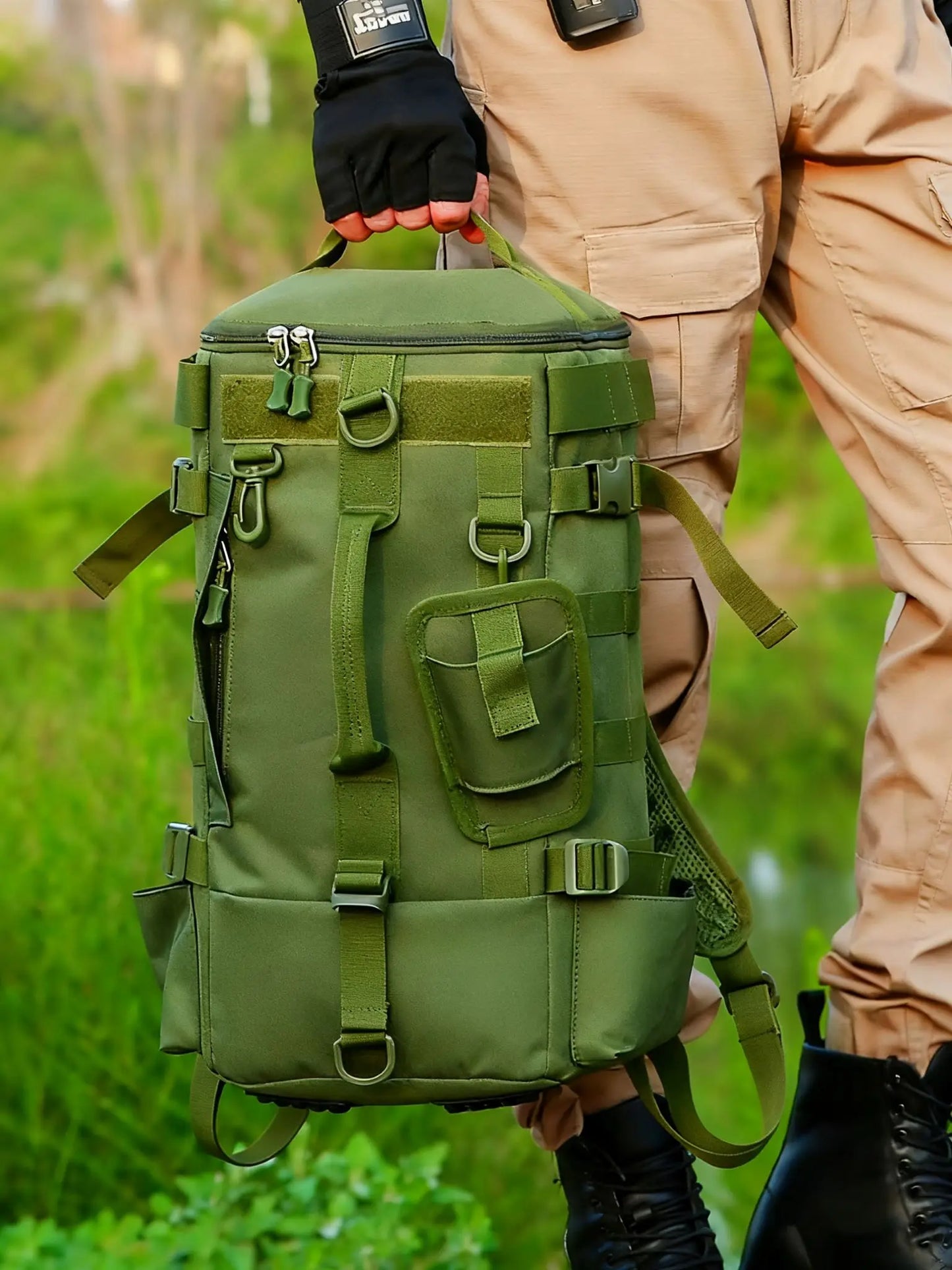 Multifunctional Fishing Backpack Tackle Bag with Rod Holders Fish Equipment Storage Waterproof Wear-resistant Outdoor Sports Bag