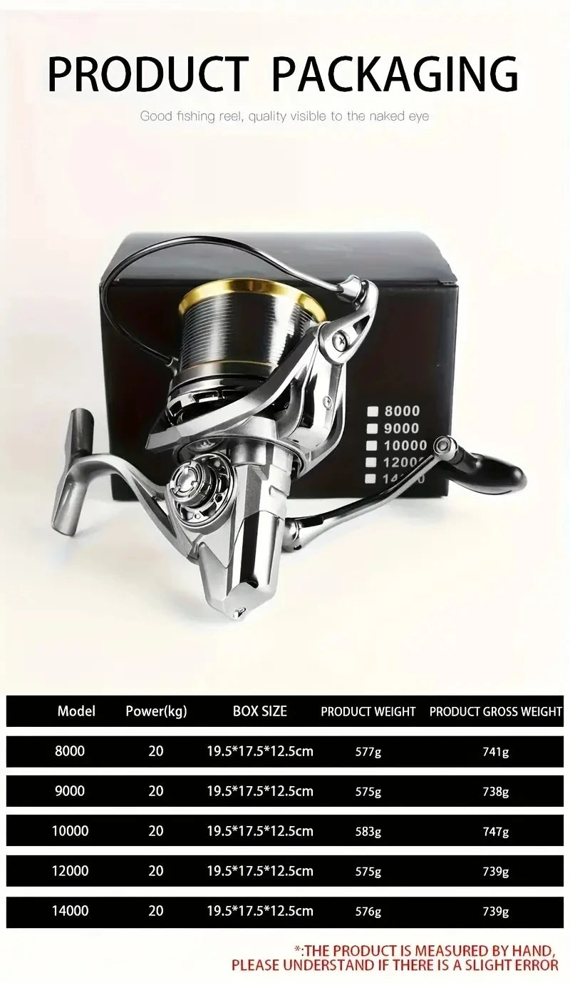 BILLINGS Spinning Reel 44LB Max Drag,4.8:1 Gear Ratio,NGK 8000~14000 Series Long Casting Fishing Reels for Saltwater Freshwater
