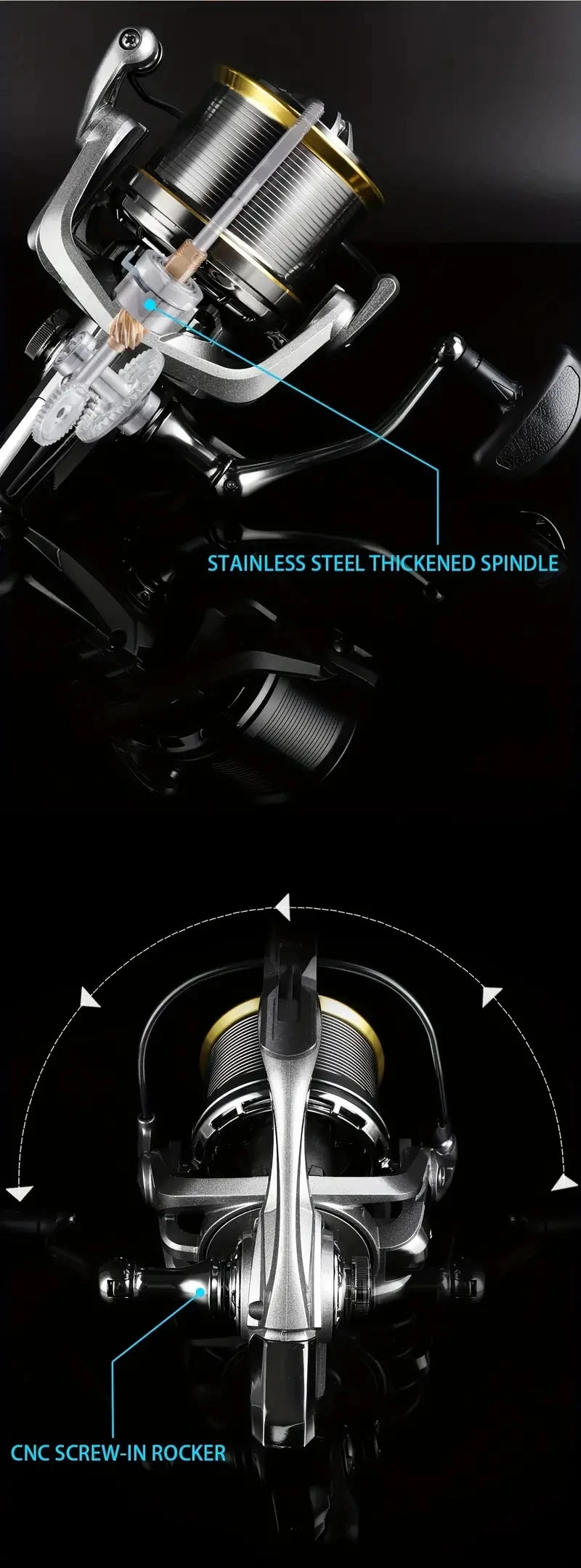 BILLINGS Spinning Reel 44LB Max Drag,4.8:1 Gear Ratio,NGK 8000~14000 Series Long Casting Fishing Reels for Saltwater Freshwater