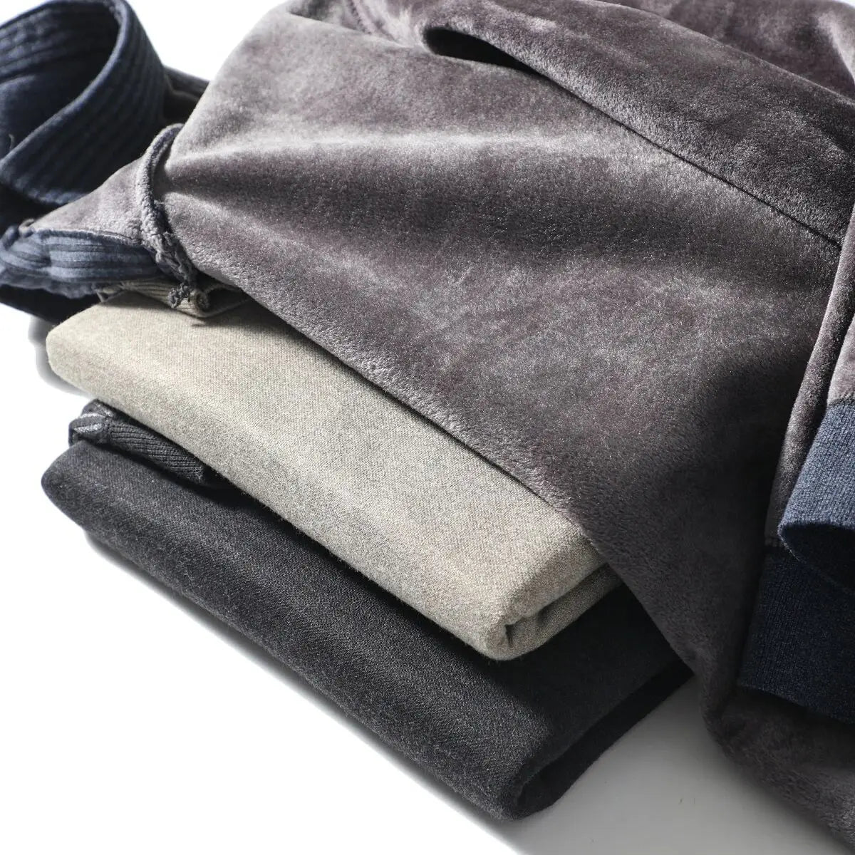 Thickened Warmth Integrated Fleece Stripe Knitted Sweater Fake Two-Piece Design Casual Loose Fit Polyester Long Sleeve Shirt