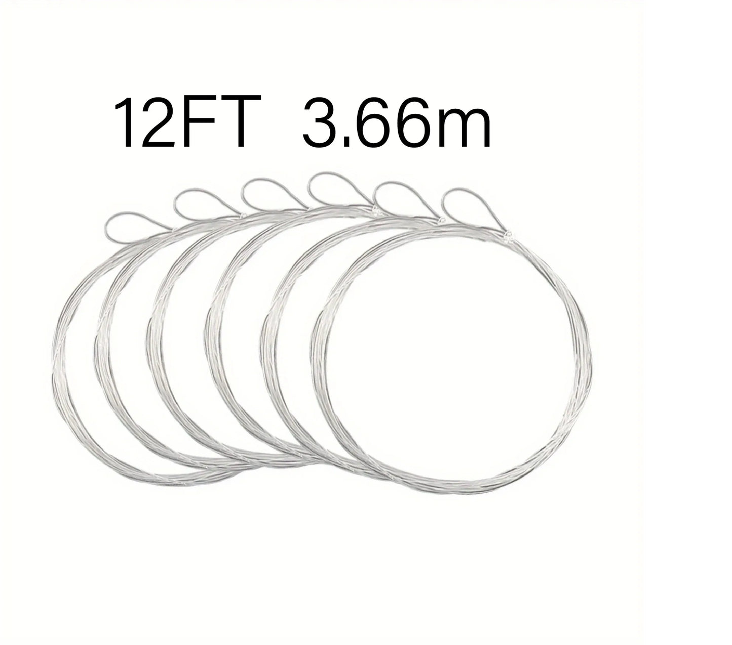 Aventik 6PCS Nylon Tapered Fly Fishing Leaders Clear 9FT/12FT/15FT Pre-Tied Loop Leader Line
