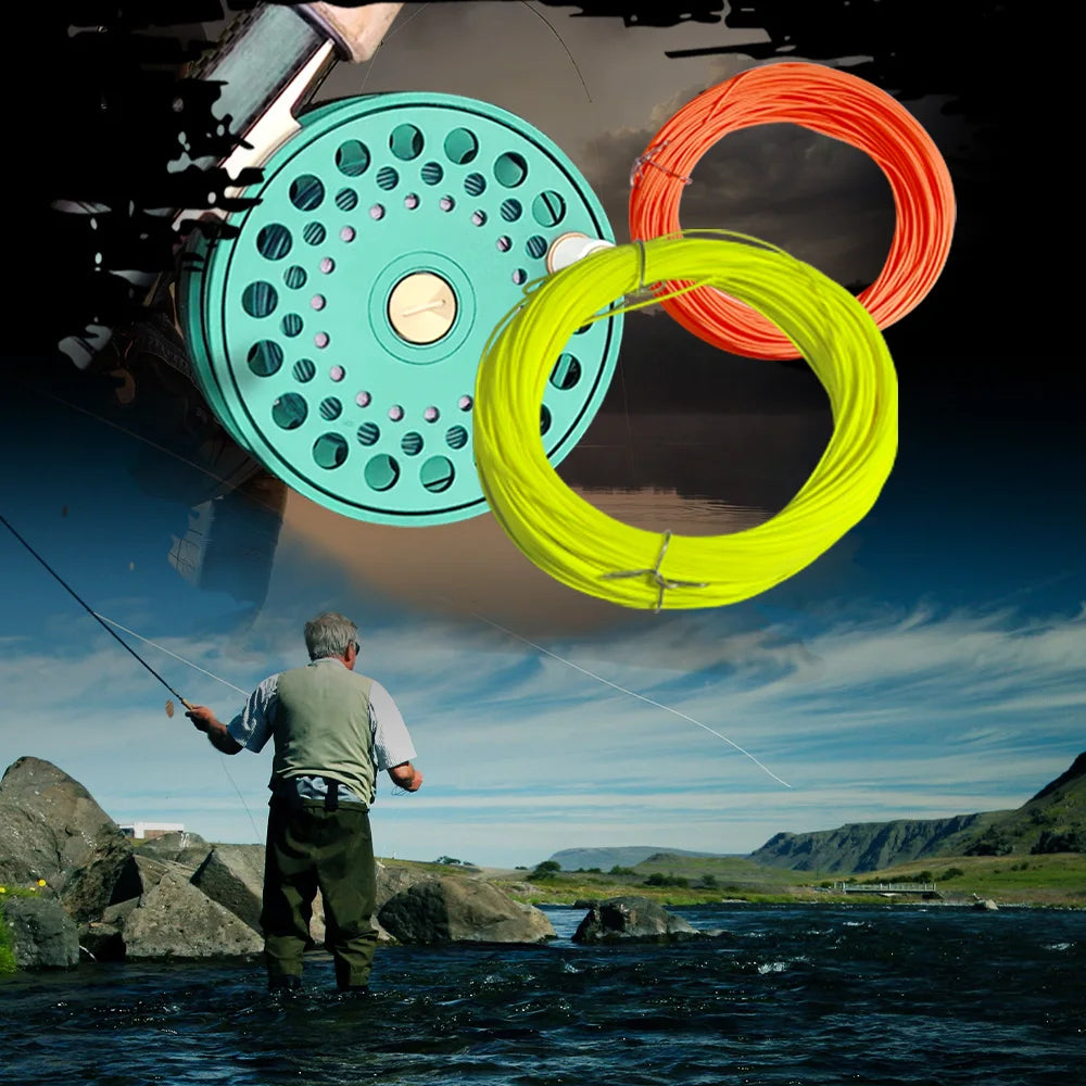 100ft ,1F-8F Weight Forwad Floating Fly Fishing Line Fluo Front Welded Loop FLy line,fishing goods,pesca,fishing accessories