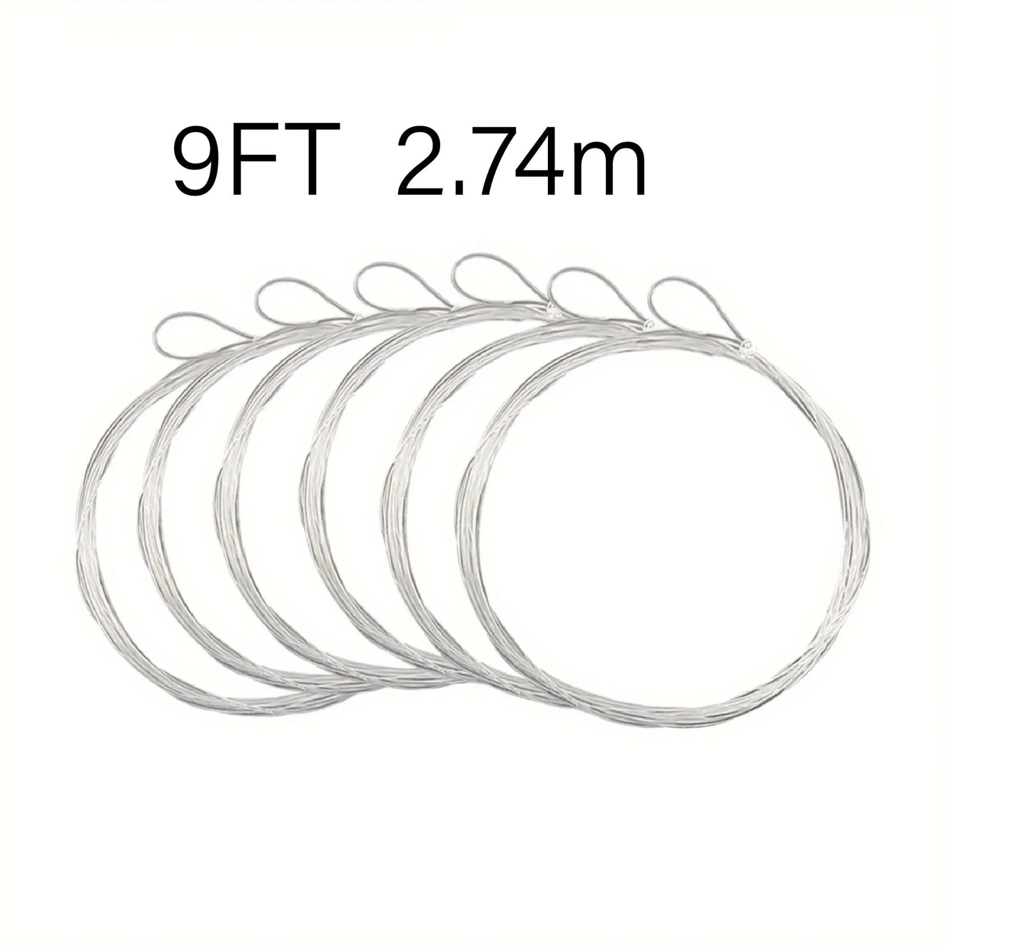 Aventik 6PCS Nylon Tapered Fly Fishing Leaders Clear 9FT/12FT/15FT Pre-Tied Loop Leader Line