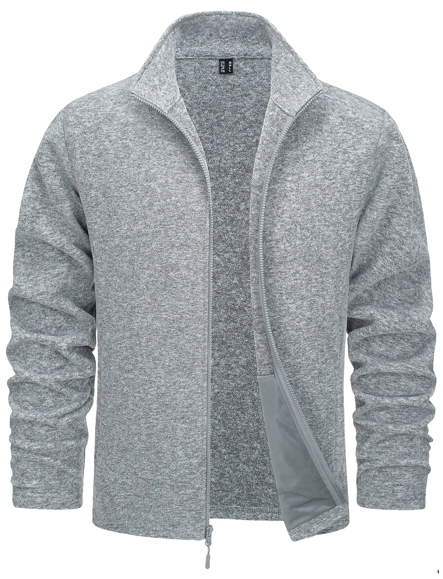 TACVASEN Lightweight Full Zip Fleece Jackets Mens Spring Casual Jacket Outdoor Sportswear With Pockets Stand Collar Outwear Tops