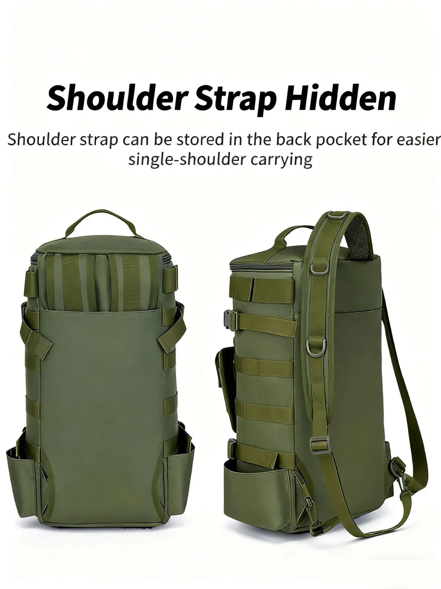 Multifunctional Fishing Backpack Tackle Bag with Rod Holders Fish Equipment Storage Waterproof Wear-resistant Outdoor Sports Bag