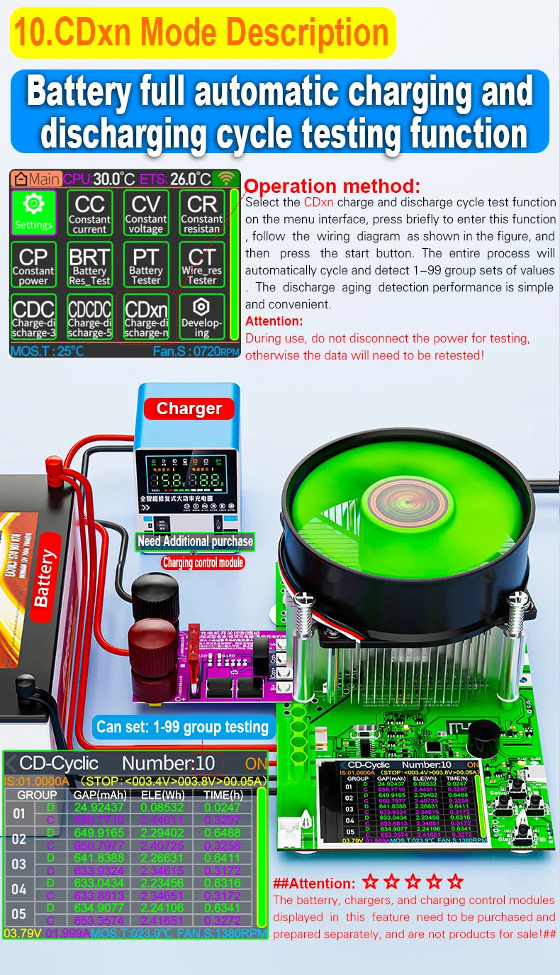 ‌Tuya WiFi Smart Battery Tester 18650 Capacity Meter USB Electronic Load Internal Resistance Detector with Real-Time APP Monitor