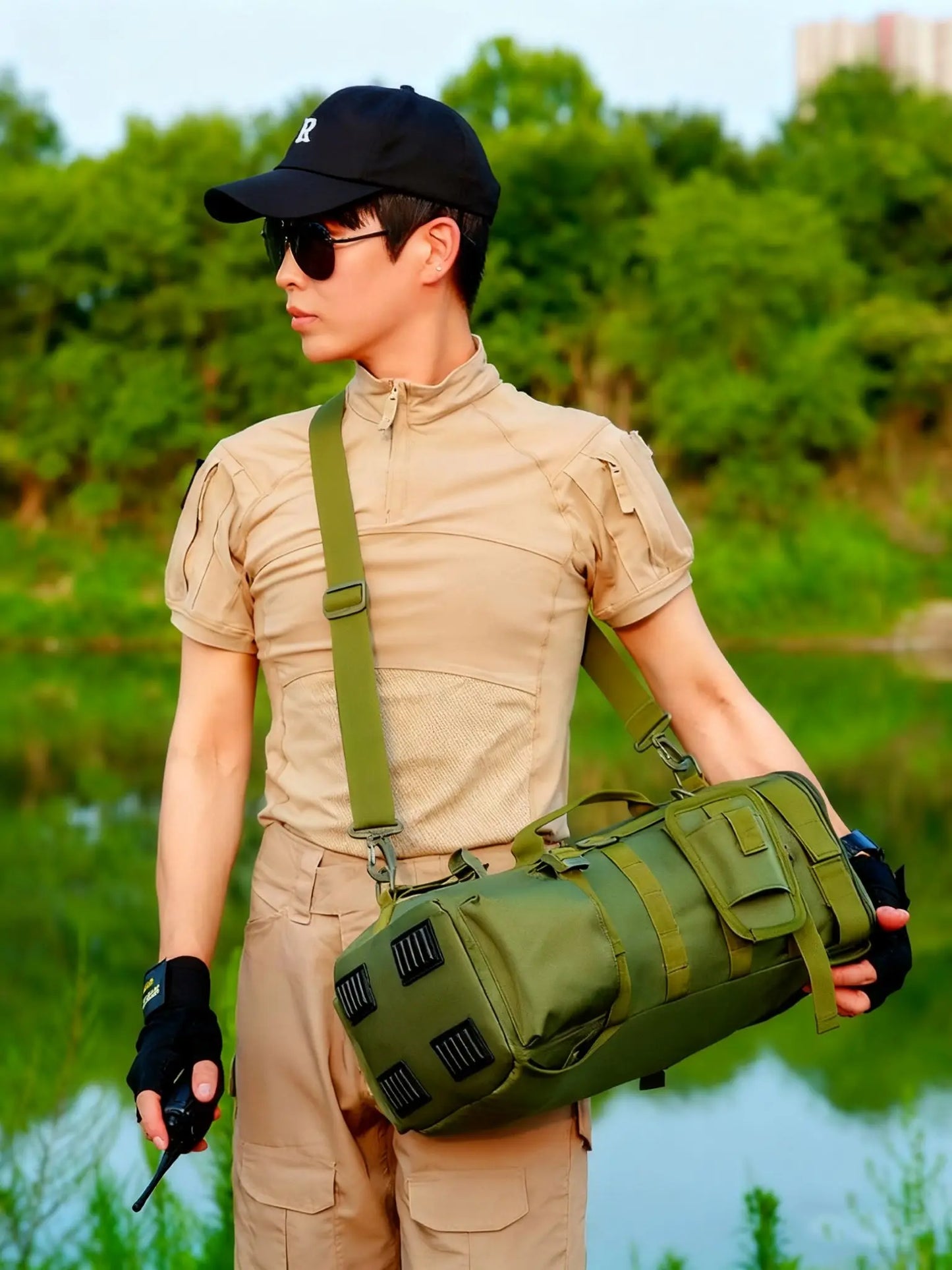 Multifunctional Fishing Backpack Tackle Bag with Rod Holders Fish Equipment Storage Waterproof Wear-resistant Outdoor Sports Bag