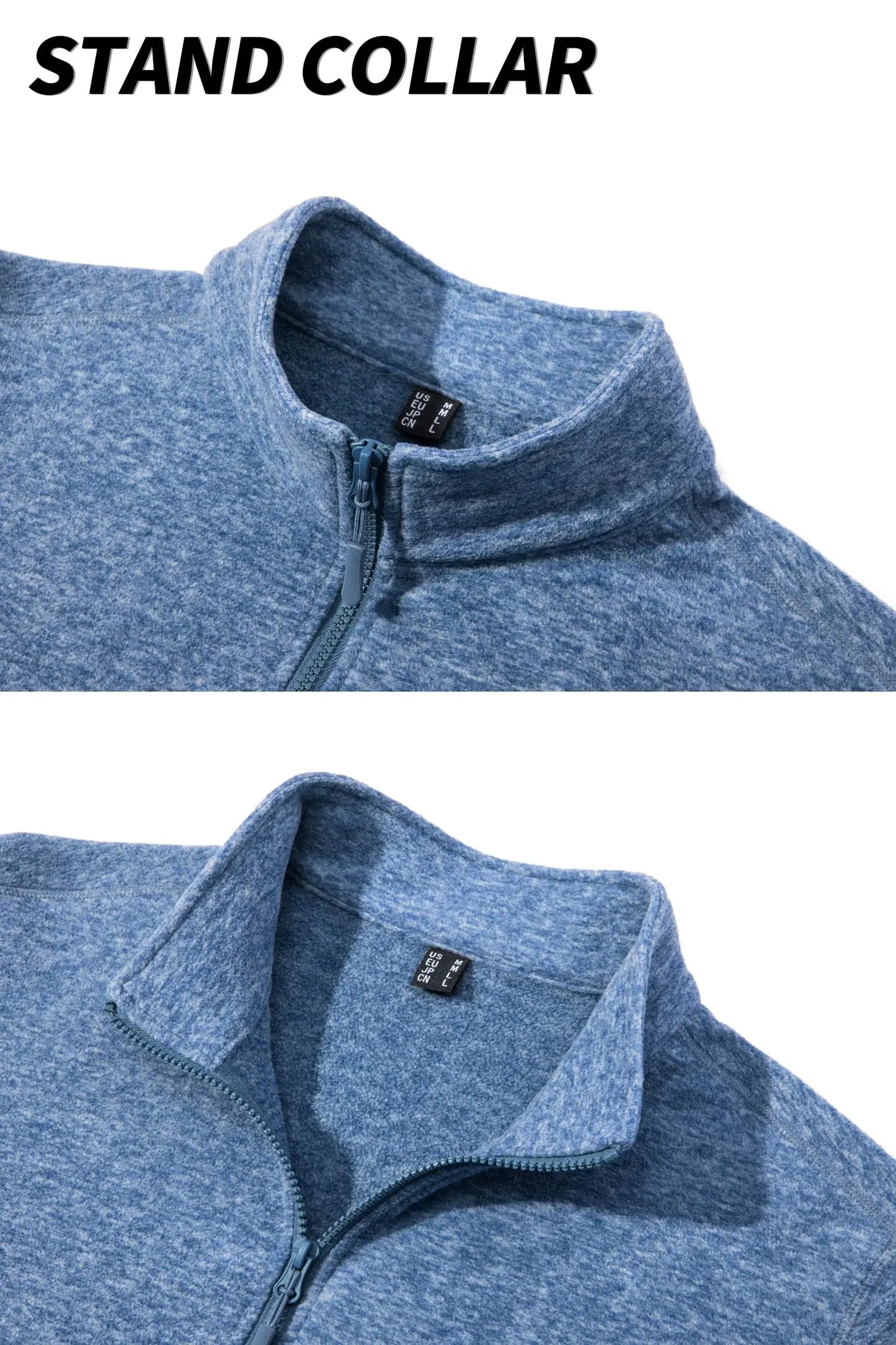 TACVASEN Lightweight Full Zip Fleece Jackets Mens Spring Casual Jacket Outdoor Sportswear With Pockets Stand Collar Outwear Tops