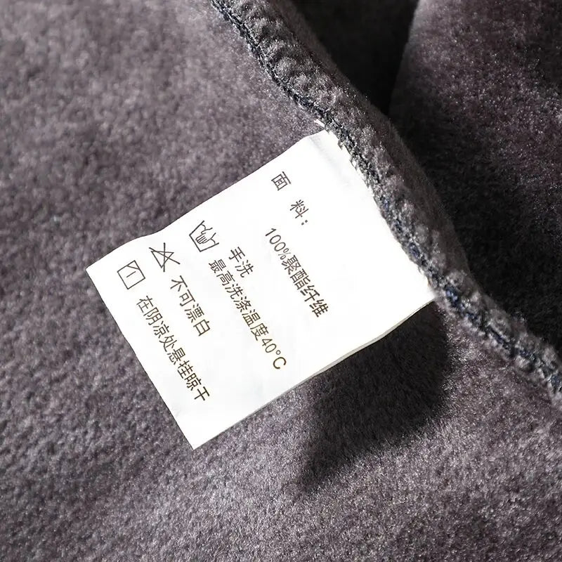 Thickened Warmth Integrated Fleece Stripe Knitted Sweater Fake Two-Piece Design Casual Loose Fit Polyester Long Sleeve Shirt