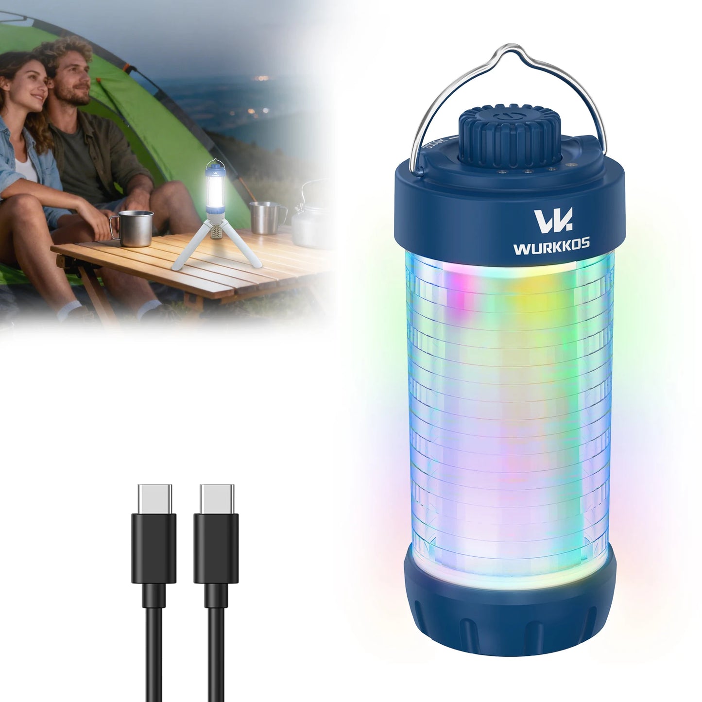 Wurkkos CL01 Mini RGB 360° Flashlight, 550 Lumens, 21700 Rechargeable LED Flashlight, Camping Light, Power Bank, Waterproof